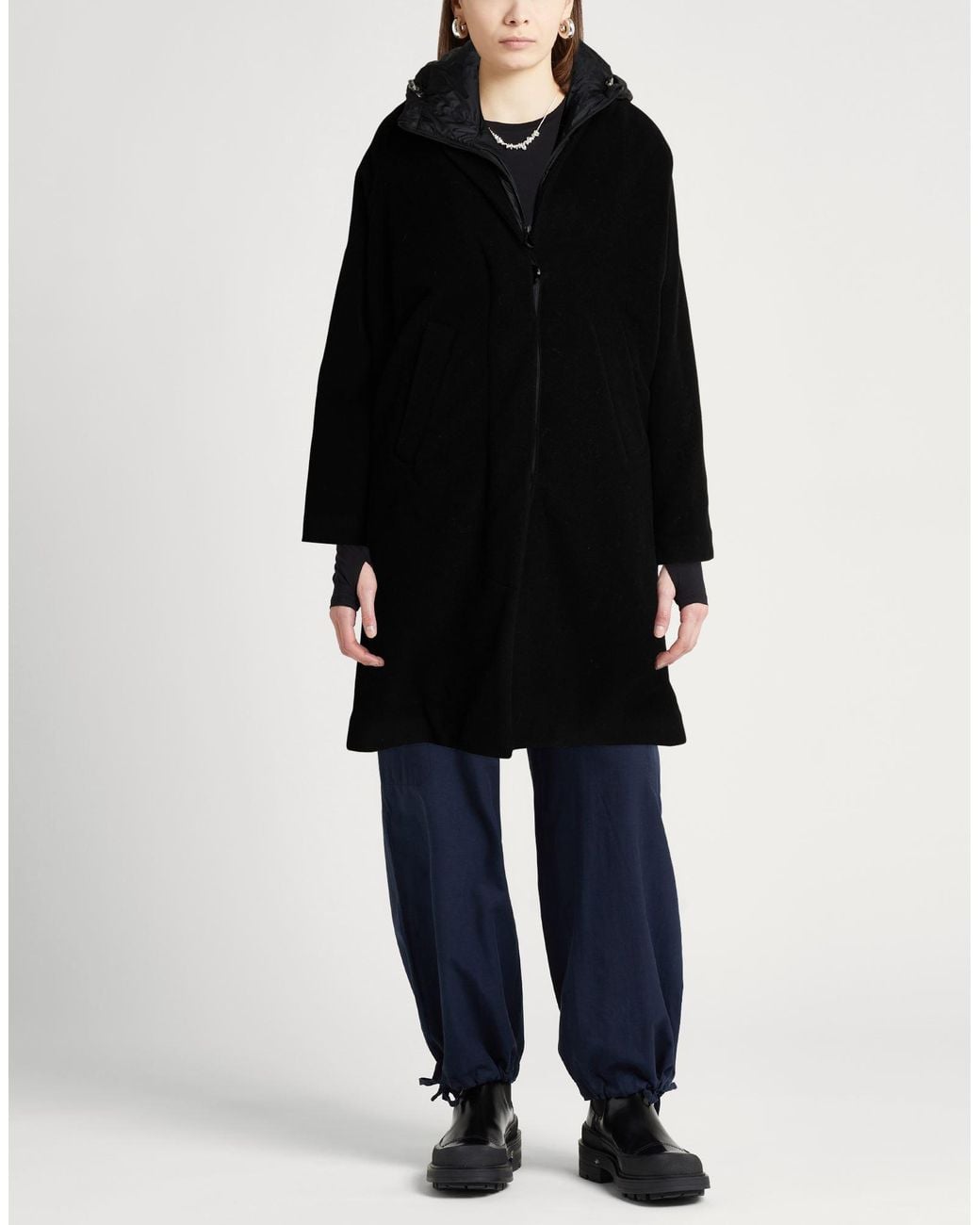 Paltò Black Coat Wool, Polyamide, Cashmere
