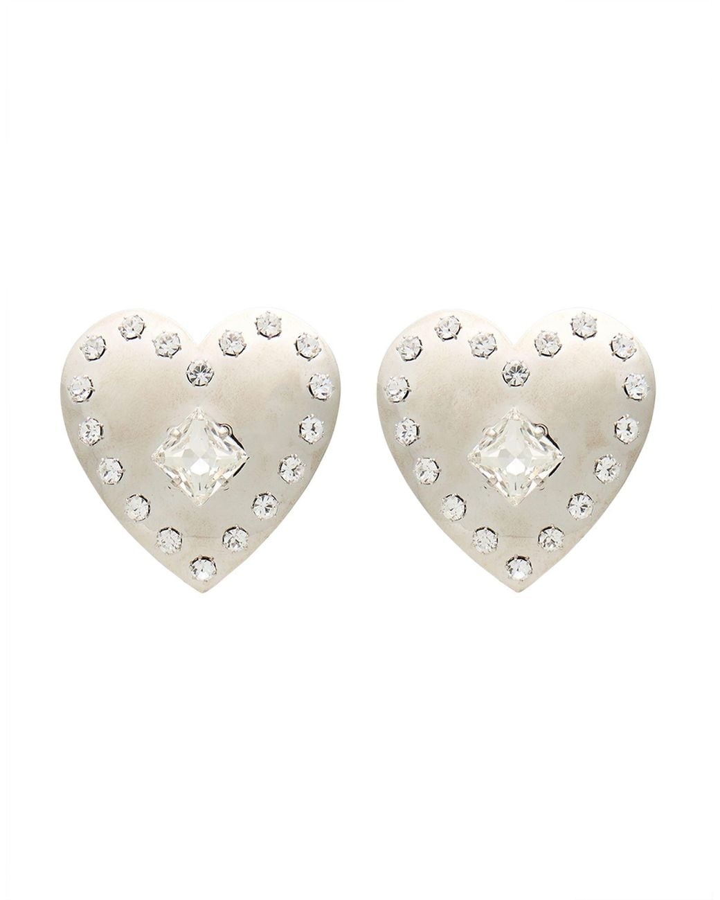 Alessandra Rich White Earrings