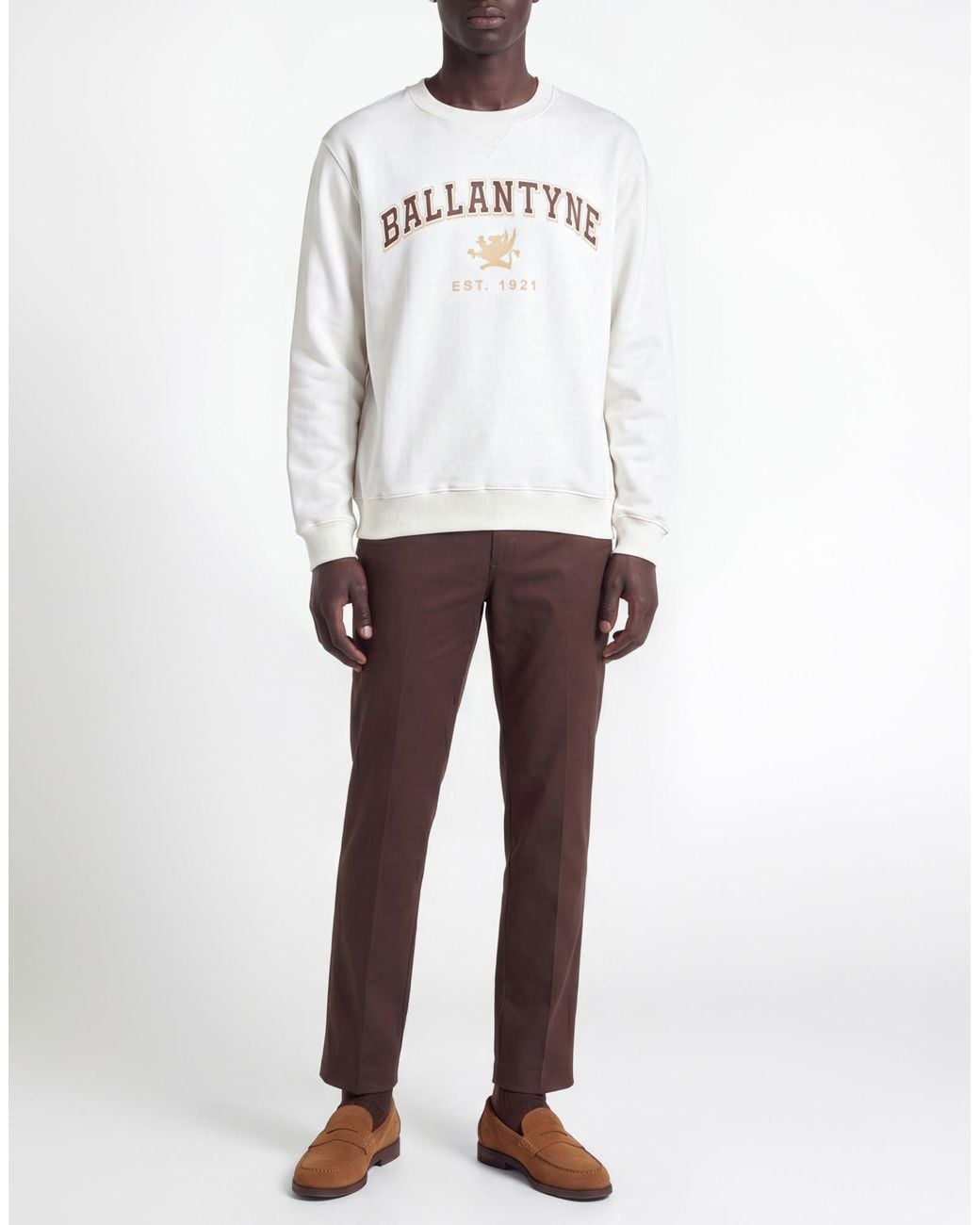 Ballantyne White Cream Sweatshirt Cotton for men