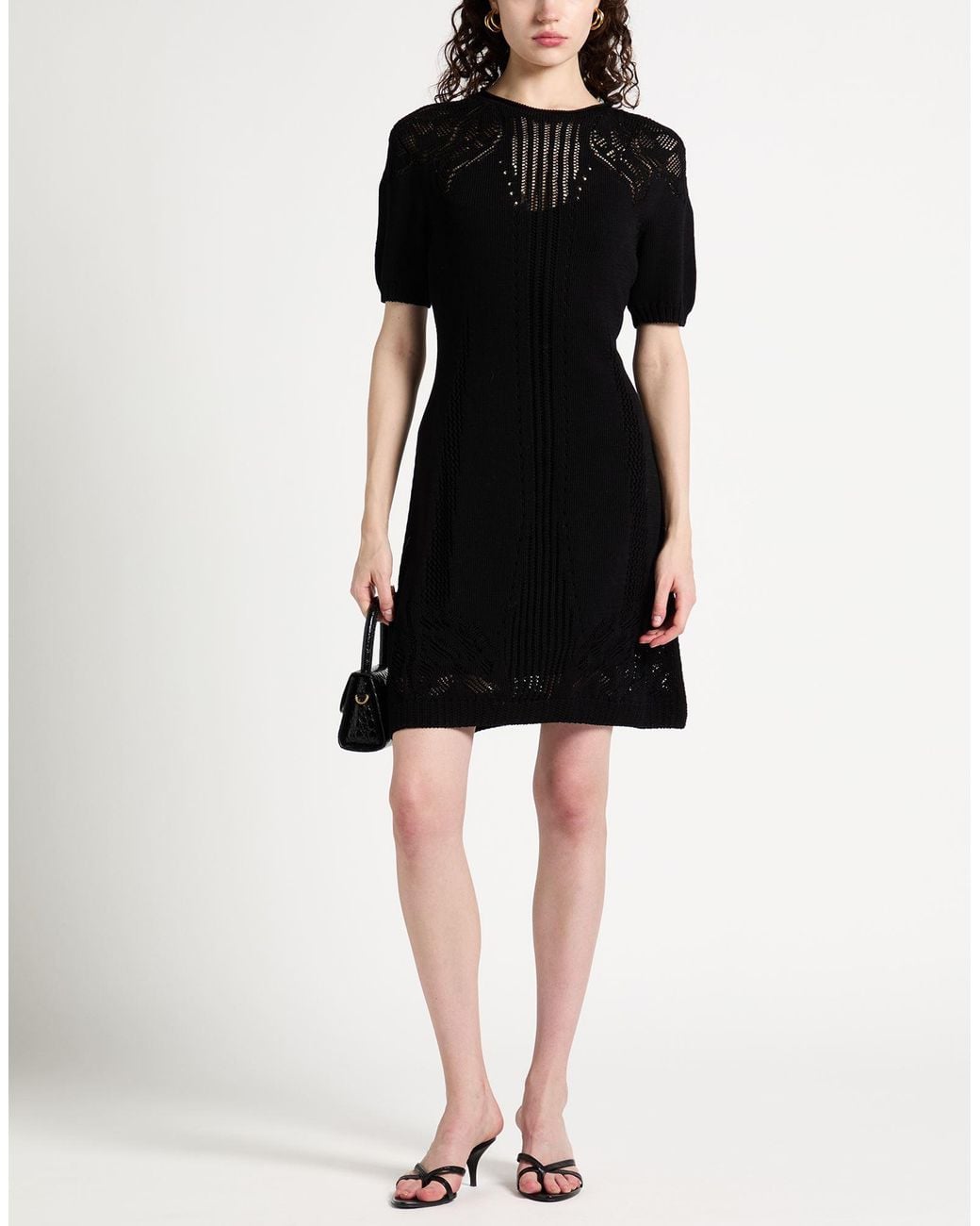 Alberta Ferretti Black Mini Dress Cotton