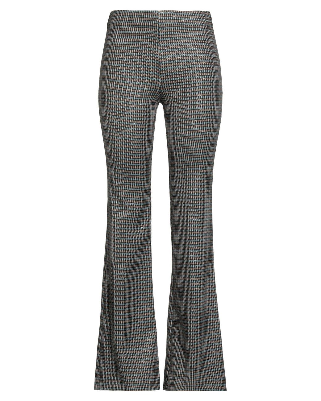 Rebel Queen Gray Pants Polyester, Viscose, Elastane, Metallic Polyester