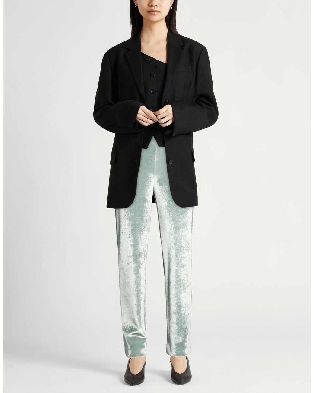 Jil Sander Green Pants Viscose, Virgin Wool, Polyamide, Elastane