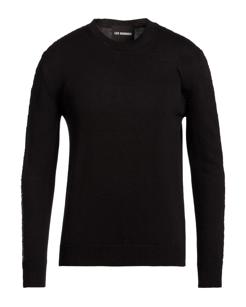 Les Hommes Black Sweater Wool, Acrylic for men