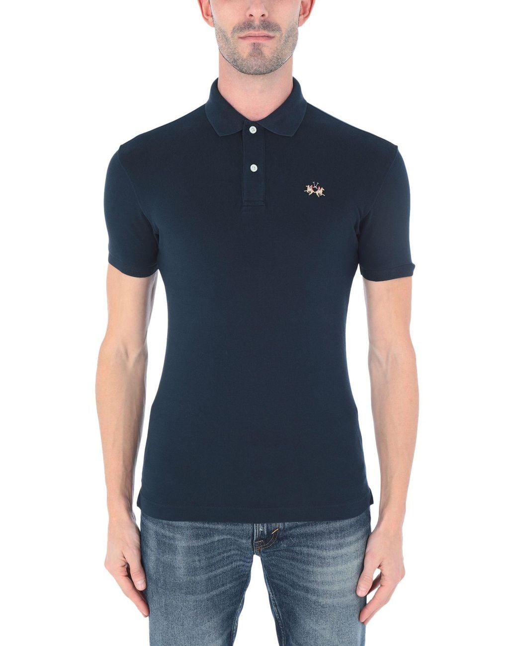 La Martina Blue Polo Shirt for men