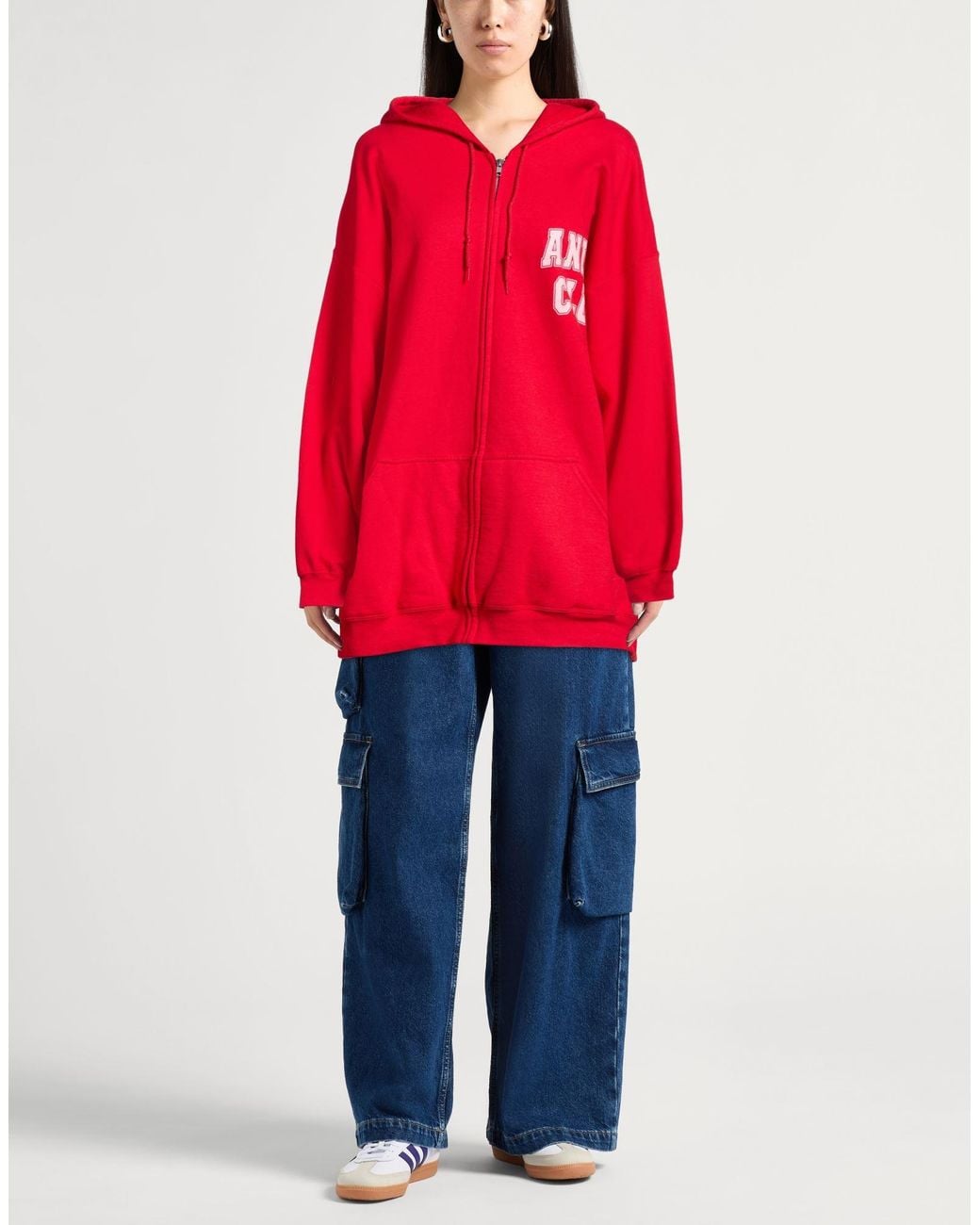 Aniye By Red Sweatshirt Cotton, Polyester