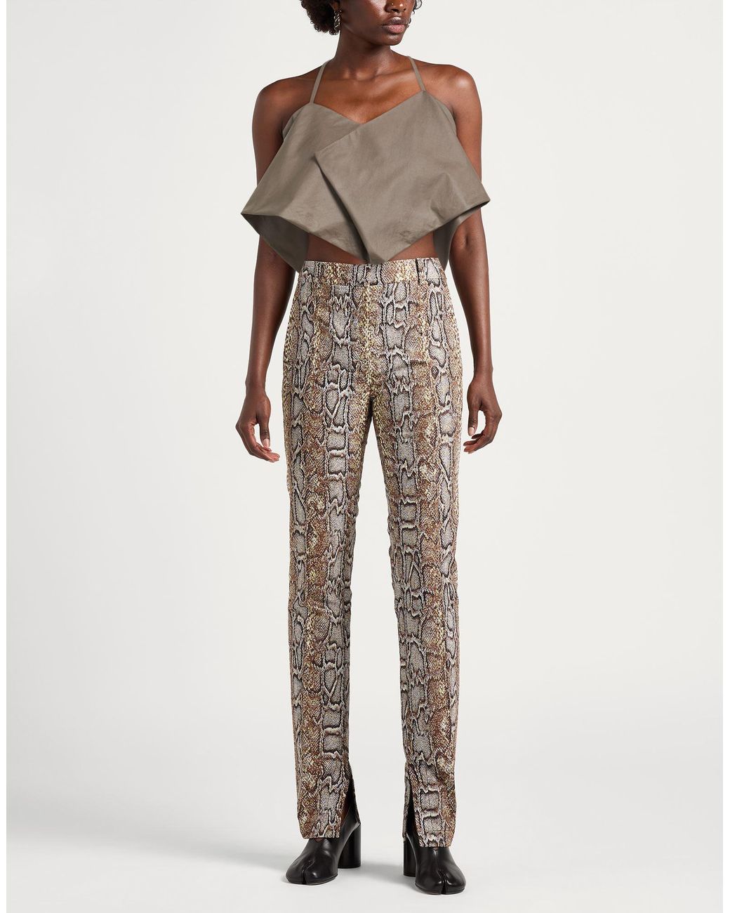 Atlein Gray Khaki Top Polyester, Cotton