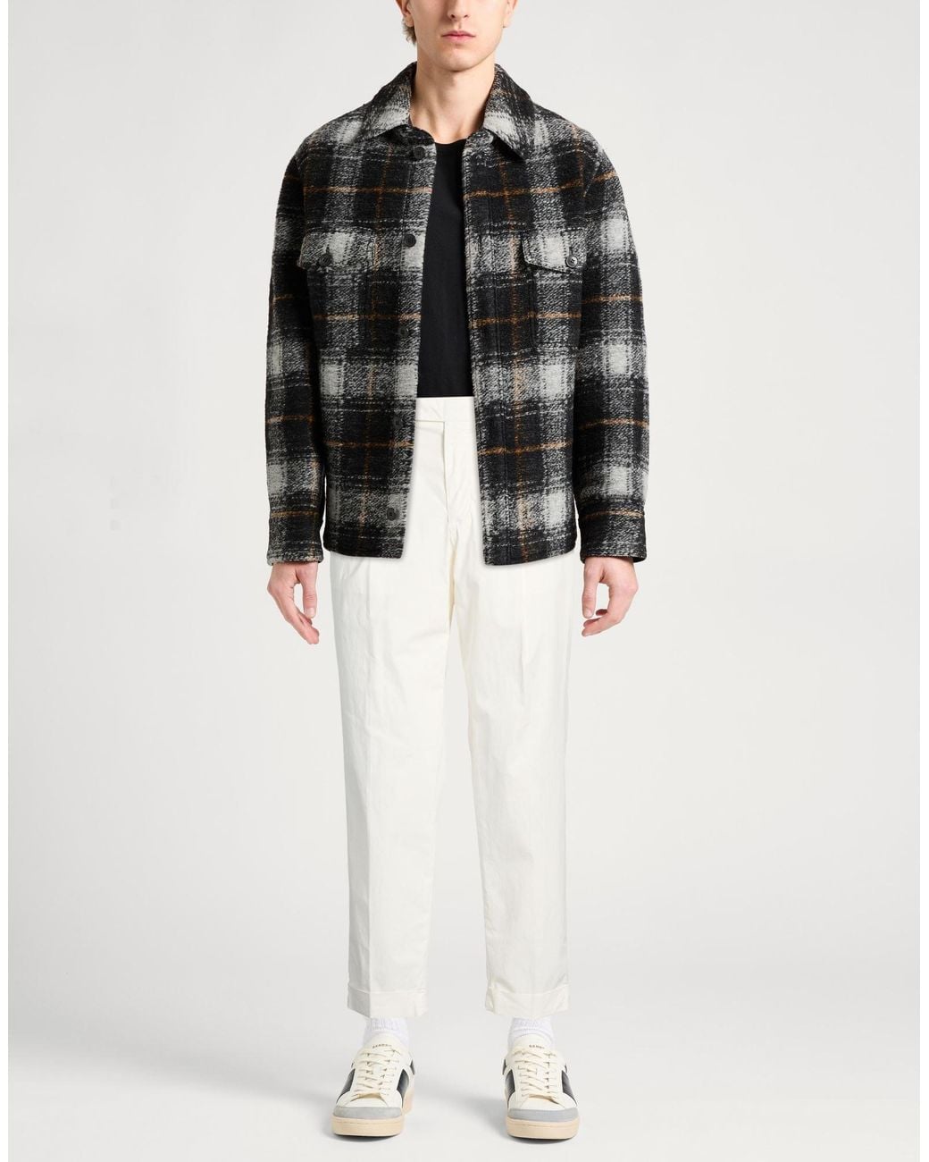 Paoloni White Pants Cotton, Elastane for men