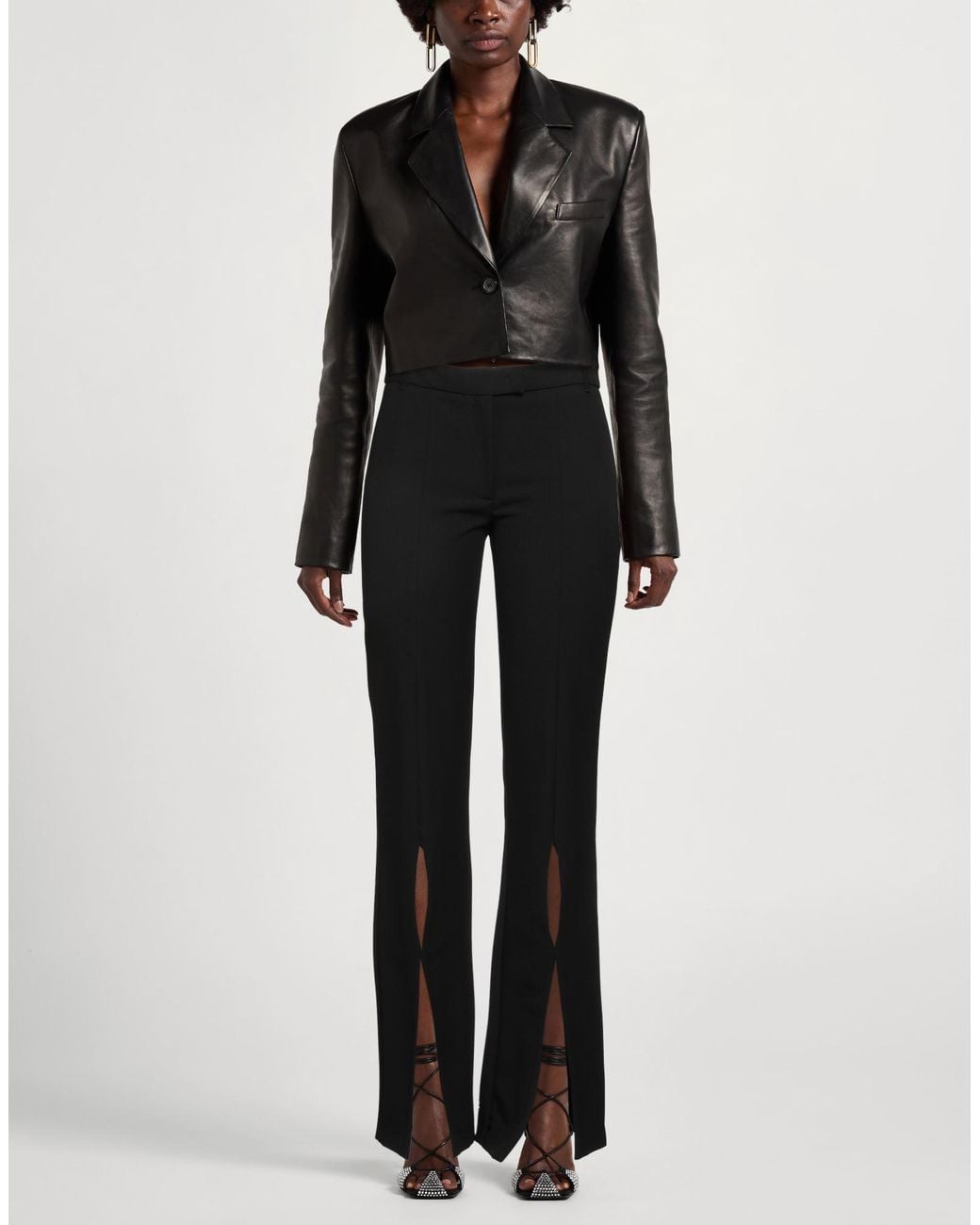 Versace Jeans Couture Black Pants Polyester, Viscose, Elastane