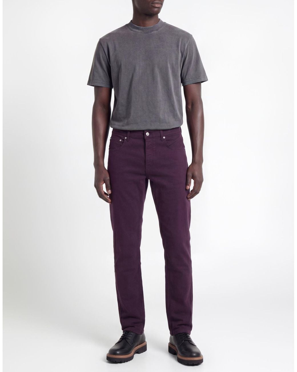 Department 5 Purple Pants Cotton, Elastane for men