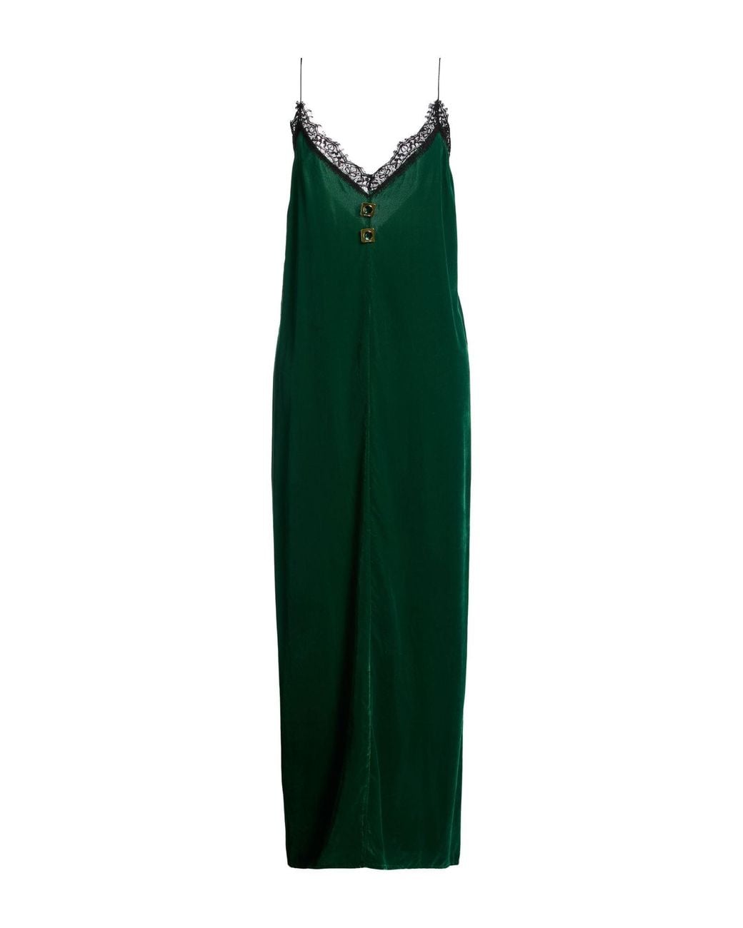 Odi Et Amo Green Maxi Dress Polyester