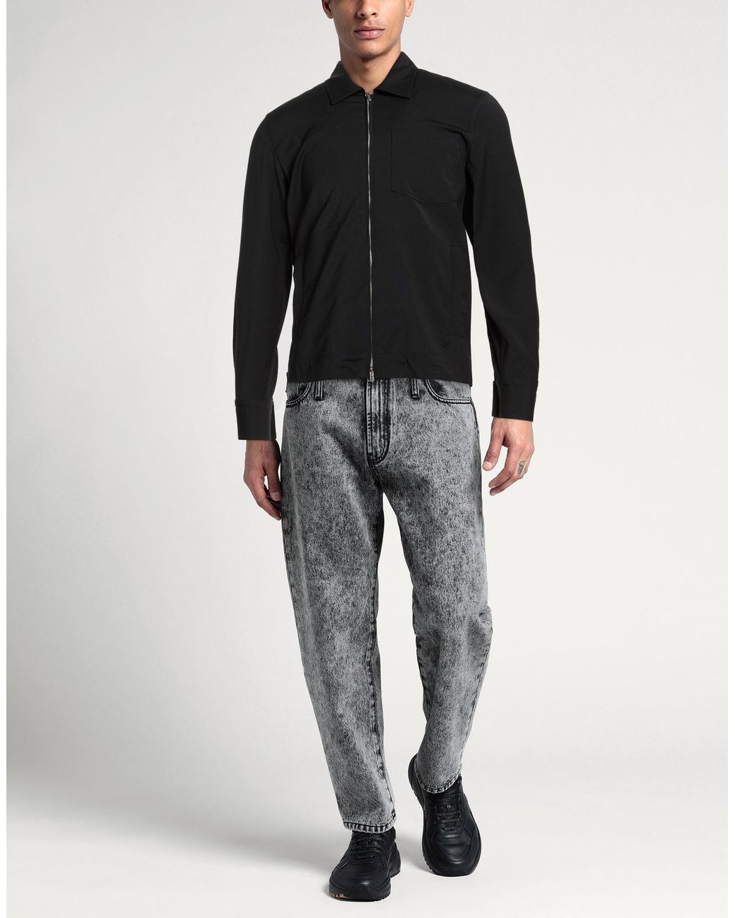 Myths Black Jacket Polyester, Wool, Elastane for men