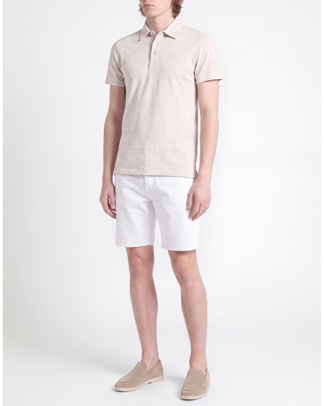 Moorer White Polo Shirt Cotton, Elastane for men