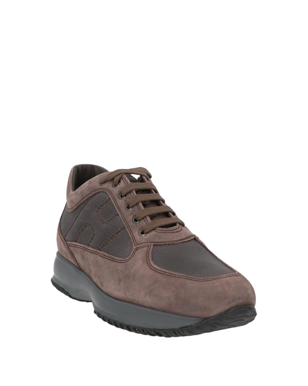Hogan Brown Camel Sneakers Soft Leather, Textile Fibers for men