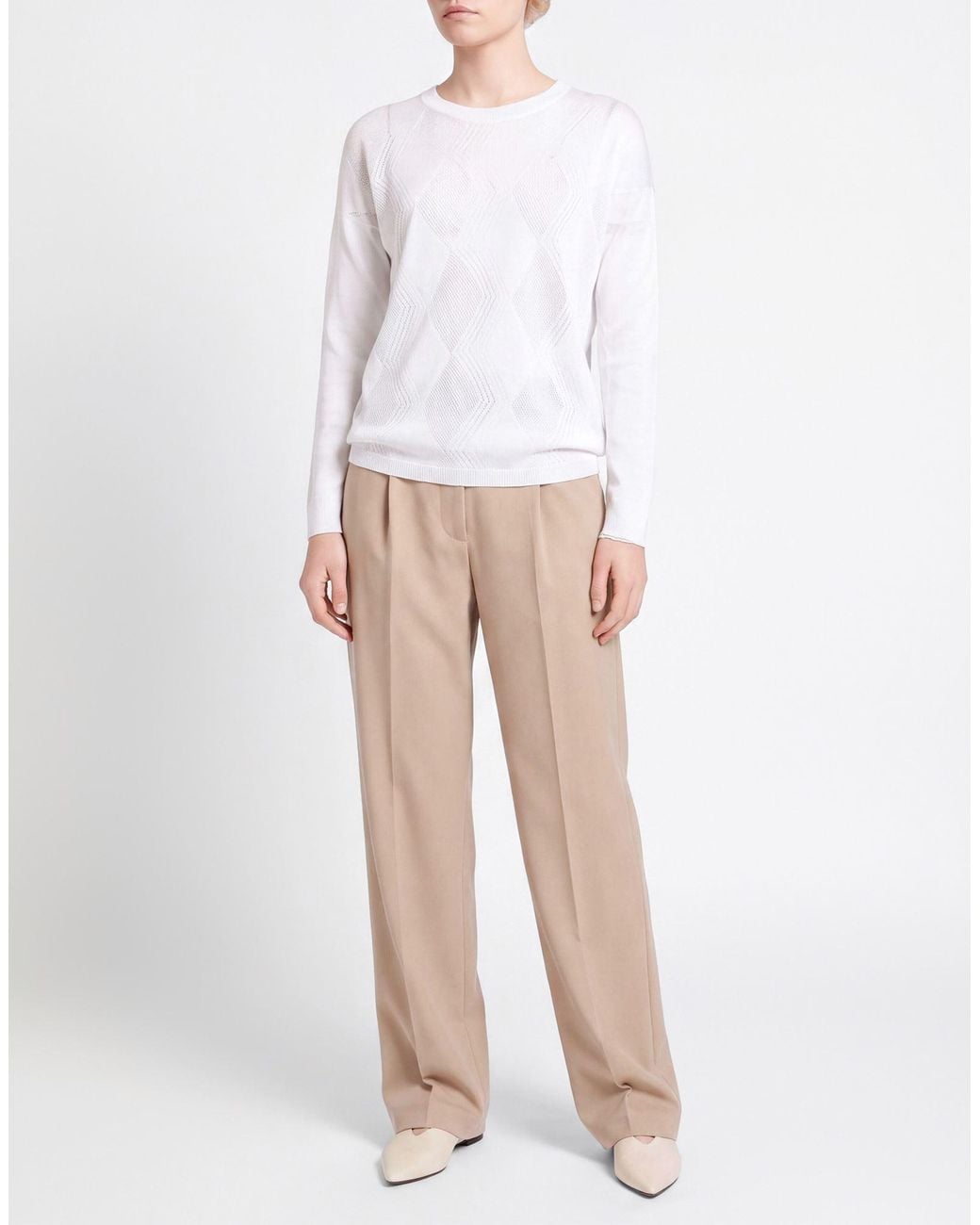 Gran Sasso White Sweater Viscose, Polyester