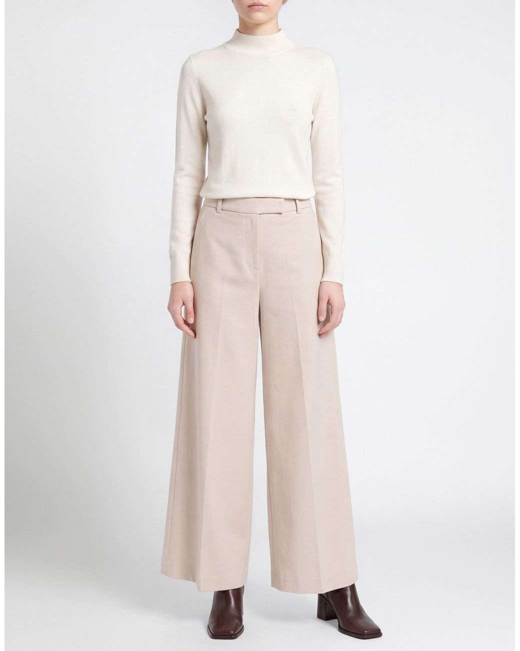 MEIMEIJ White Pants Viscose, Polyamide, Elastane