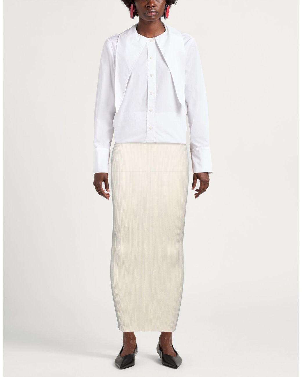 Isabel Benenato White Maxi Skirt