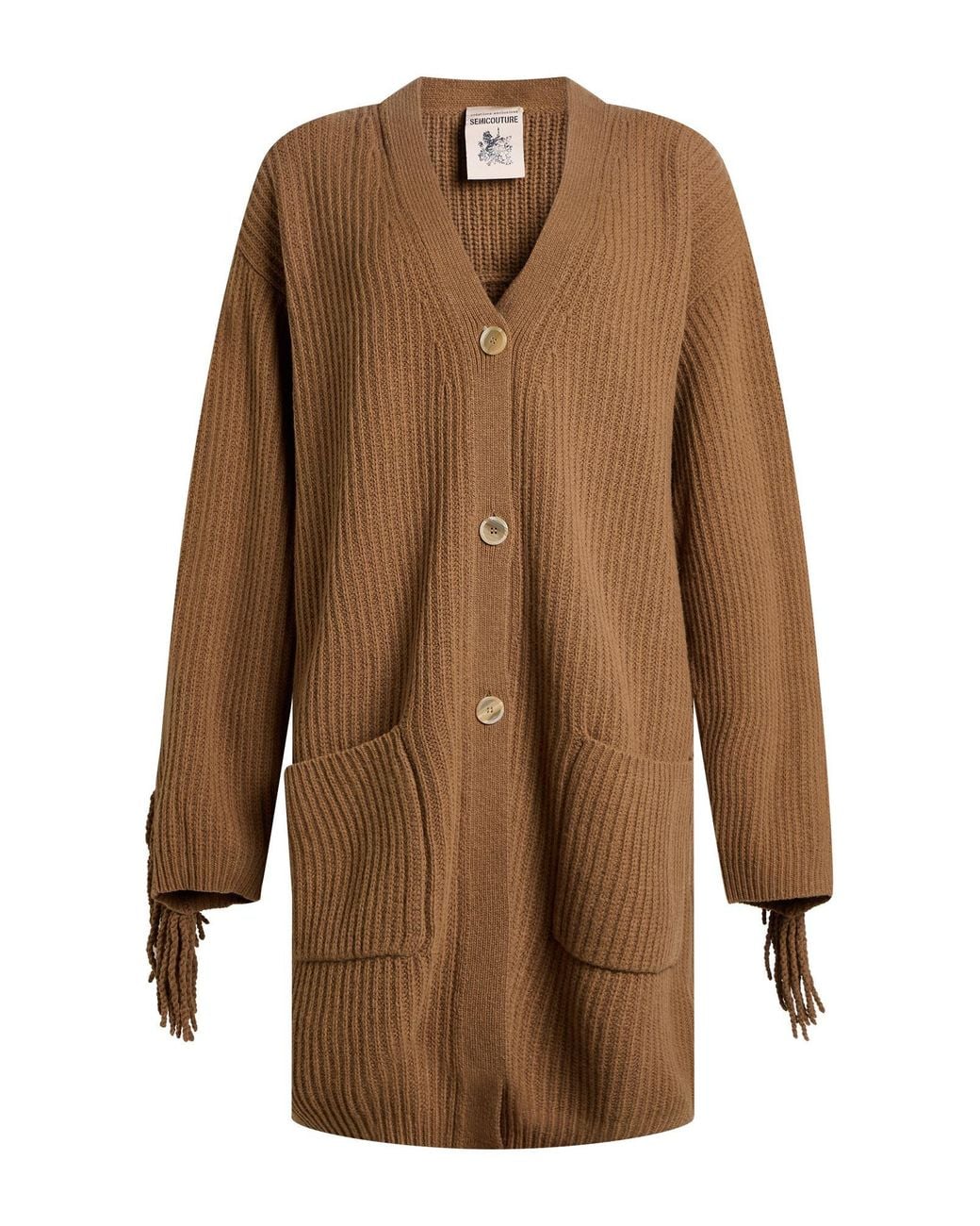 Semicouture Brown Cardigan Wool, Polyamide