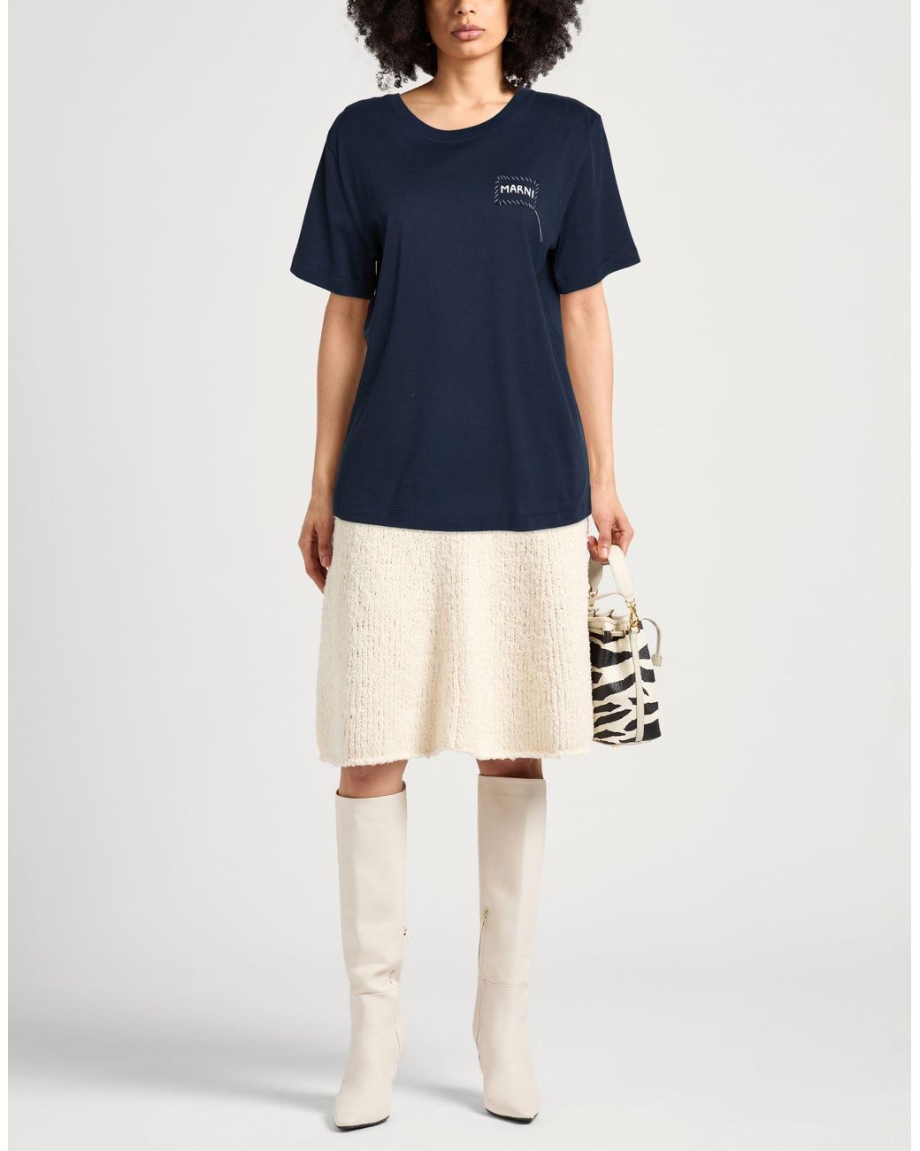 Marni Blue Midnight T-Shirt Cotton