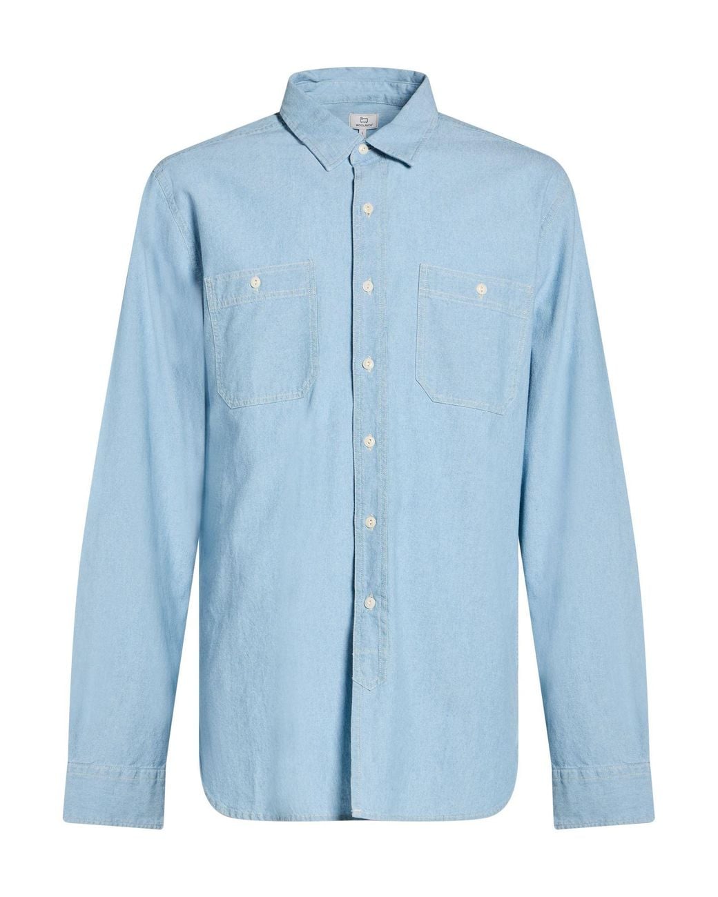 Woolrich Blue Denim Shirt Cotton for men
