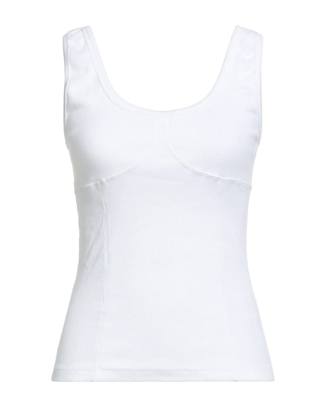 MSGM White Tank Top Cotton, Elastane