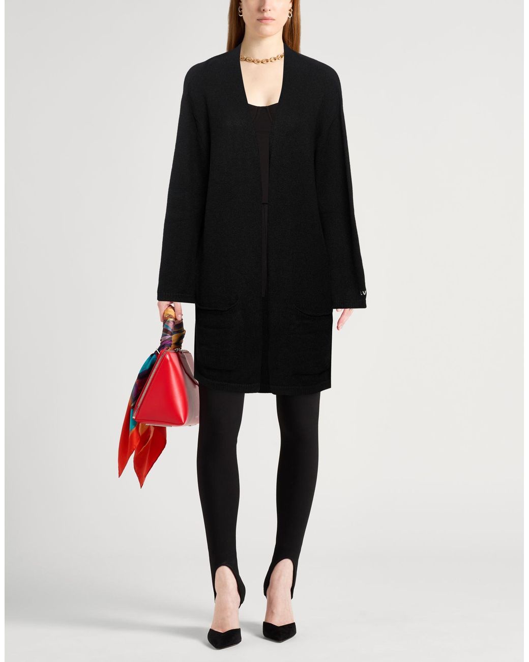 Liviana Conti Black Cardigan Cashmere, Polyamide