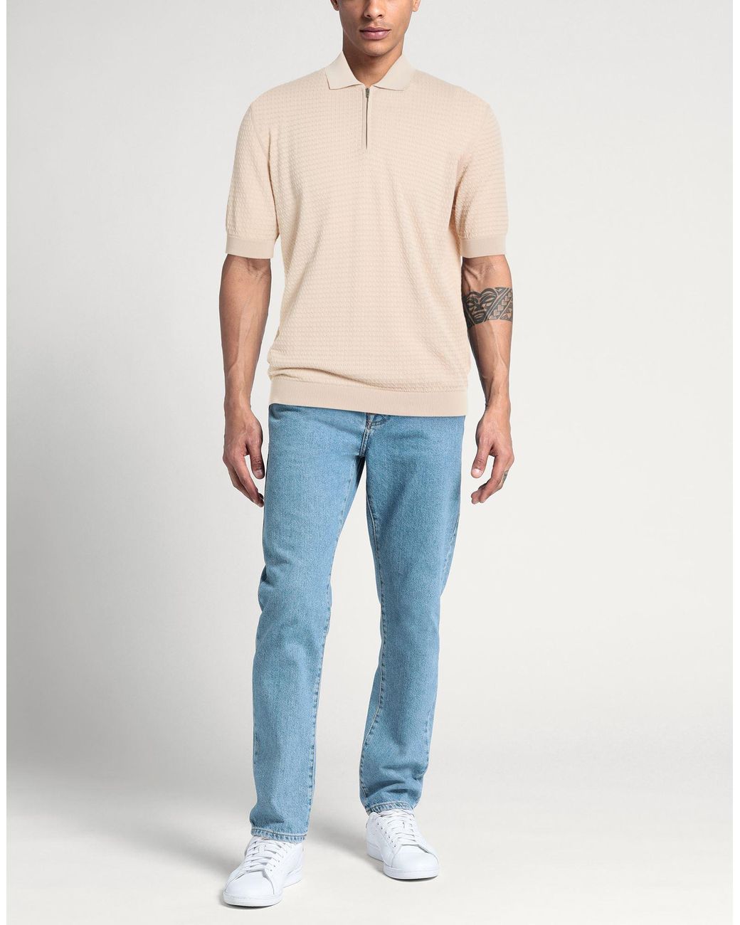 FILIPPO DE LAURENTIIS Natural Polo Shirt Cotton for men