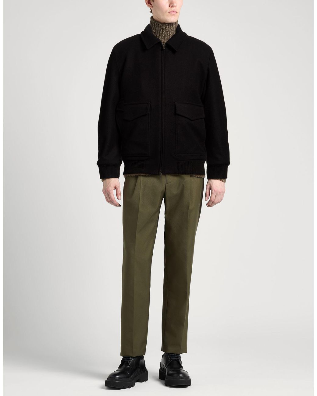 Hevò Black Jacket Virgin Wool, Polyamide for men