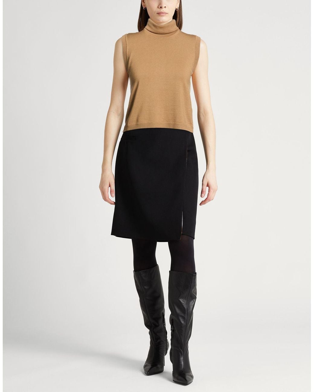 Anna Molinari Natural Turtleneck Merino Wool