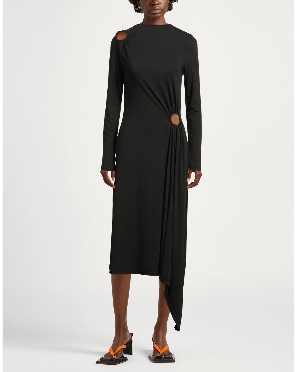Jijil Black Midi Dress Polyester, Viscose, Elastane