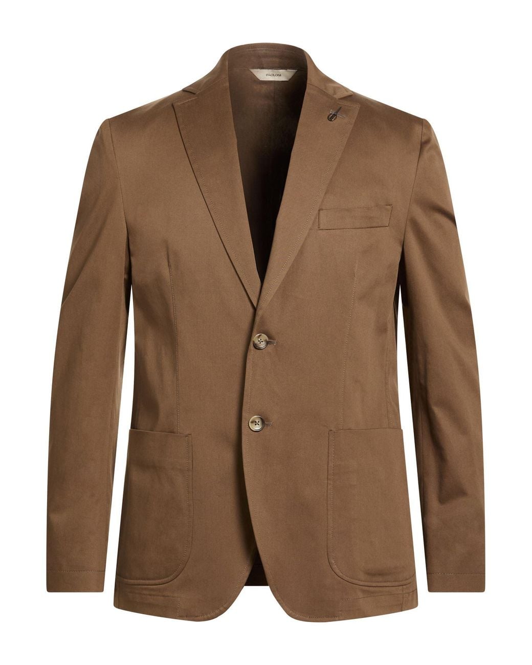 Paoloni Brown Blazer Cotton, Elastane for men