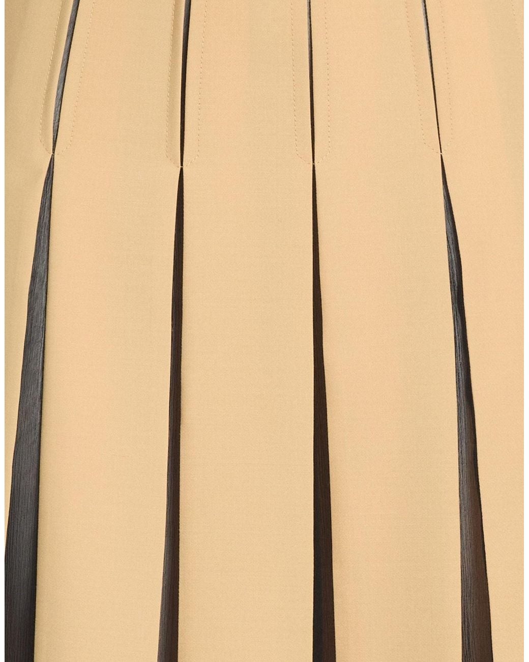 Marni Natural Camel Midi Skirt Polyester, Virgin Wool, Elastane