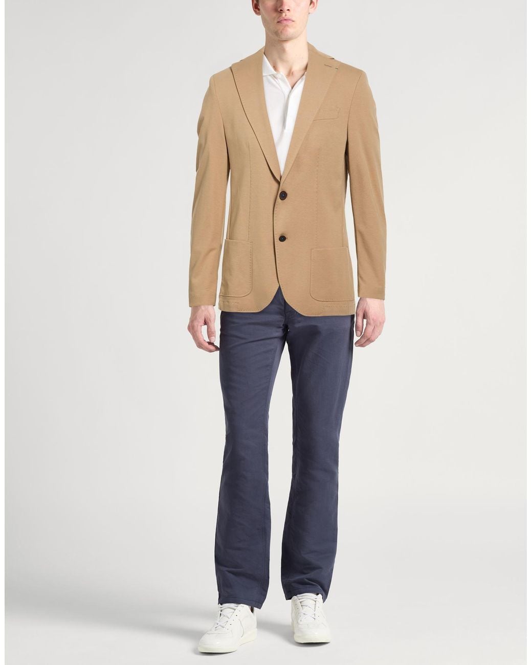 Manuel Ritz Natural Blazer Cotton, Polyamide, Elastane for men