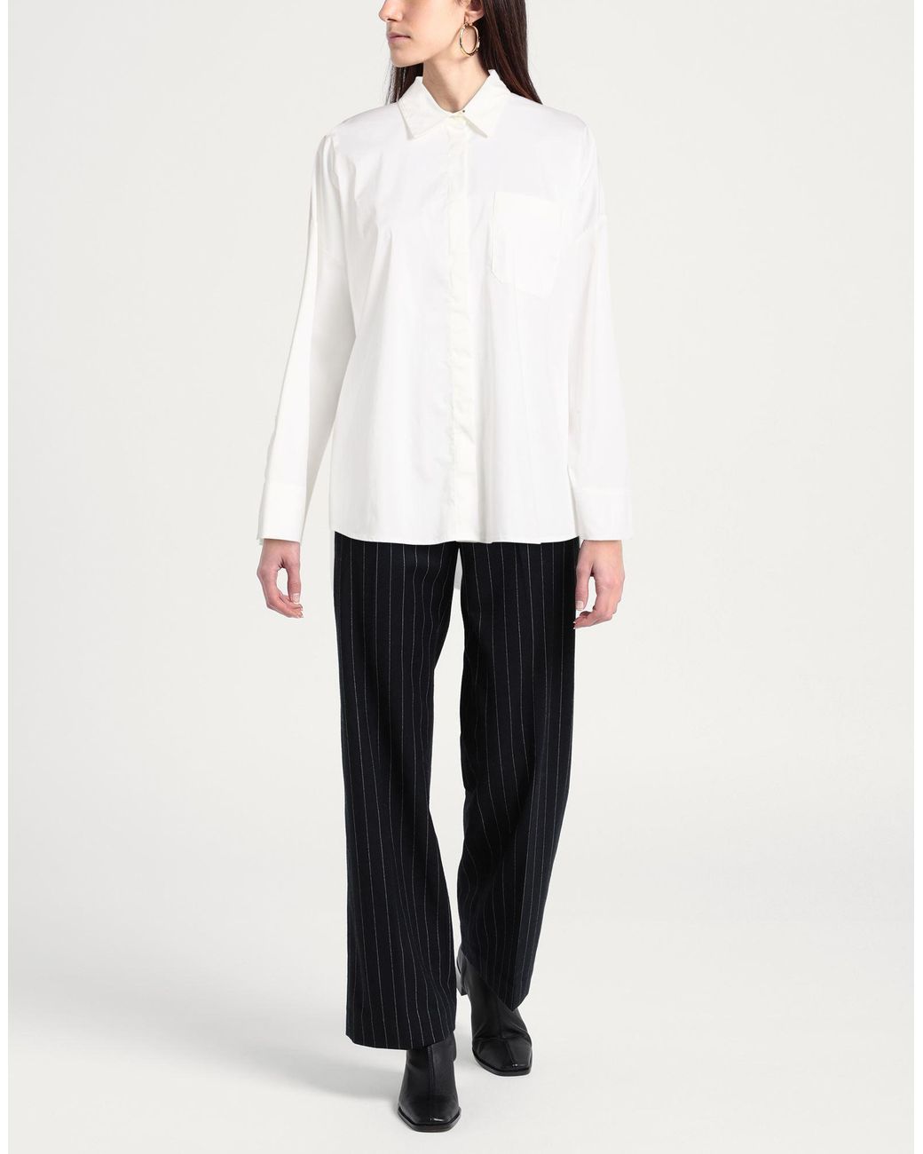 BLUE BROTHERS White Shirt Cotton, Polyamide, Elastane