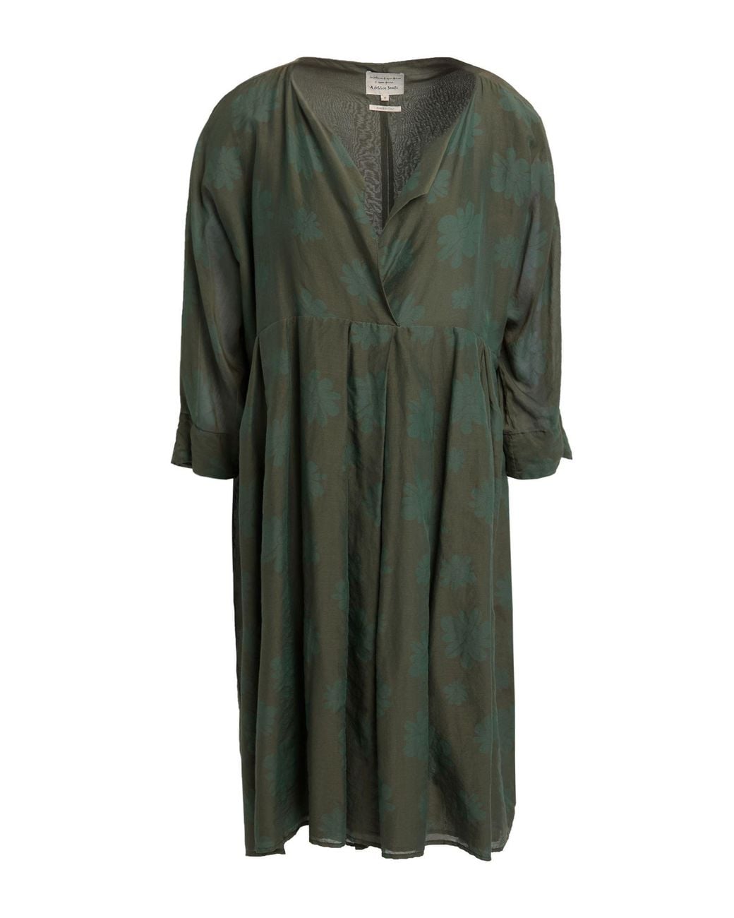 ALESSIA SANTI Green Midi Dress Cotton, Silk