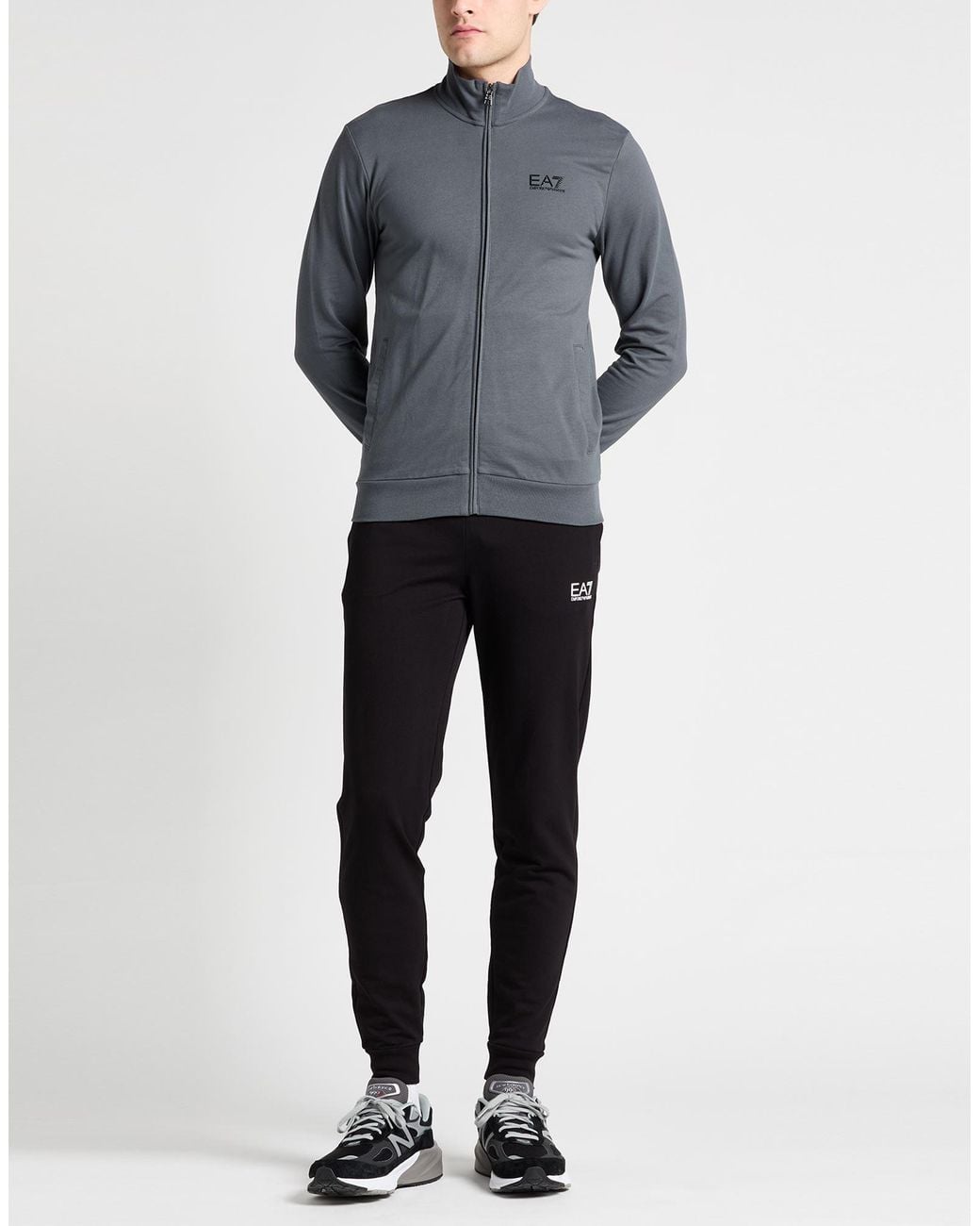EA7 Gray Tracksuit Cotton, Elastane for men