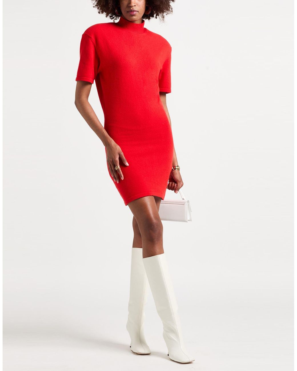 Jacquemus Red Mini Dress Merino Wool, Polyamide