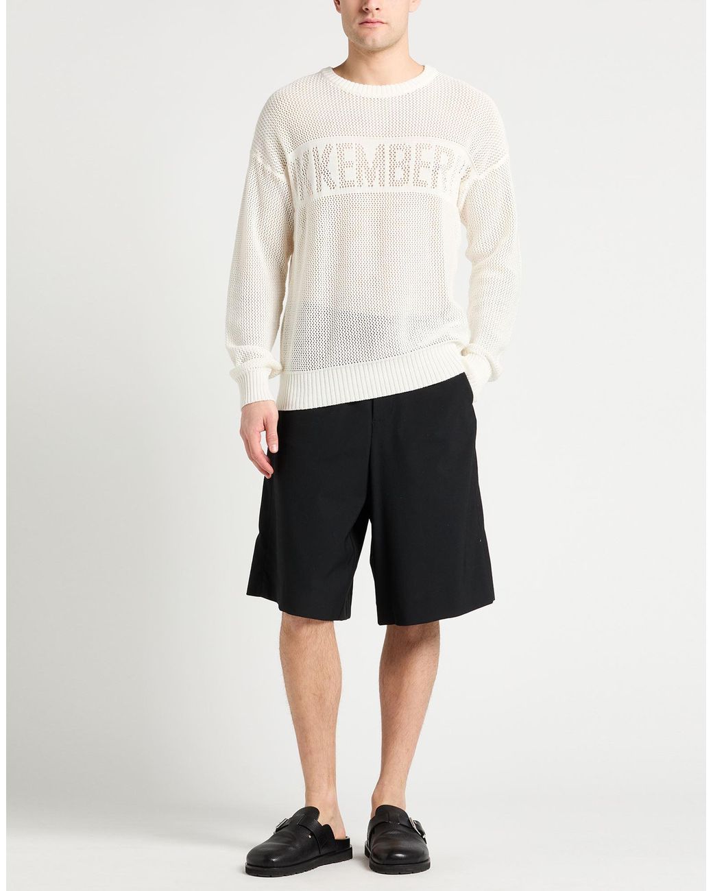 Bikkembergs White Cream Sweater Cotton for men