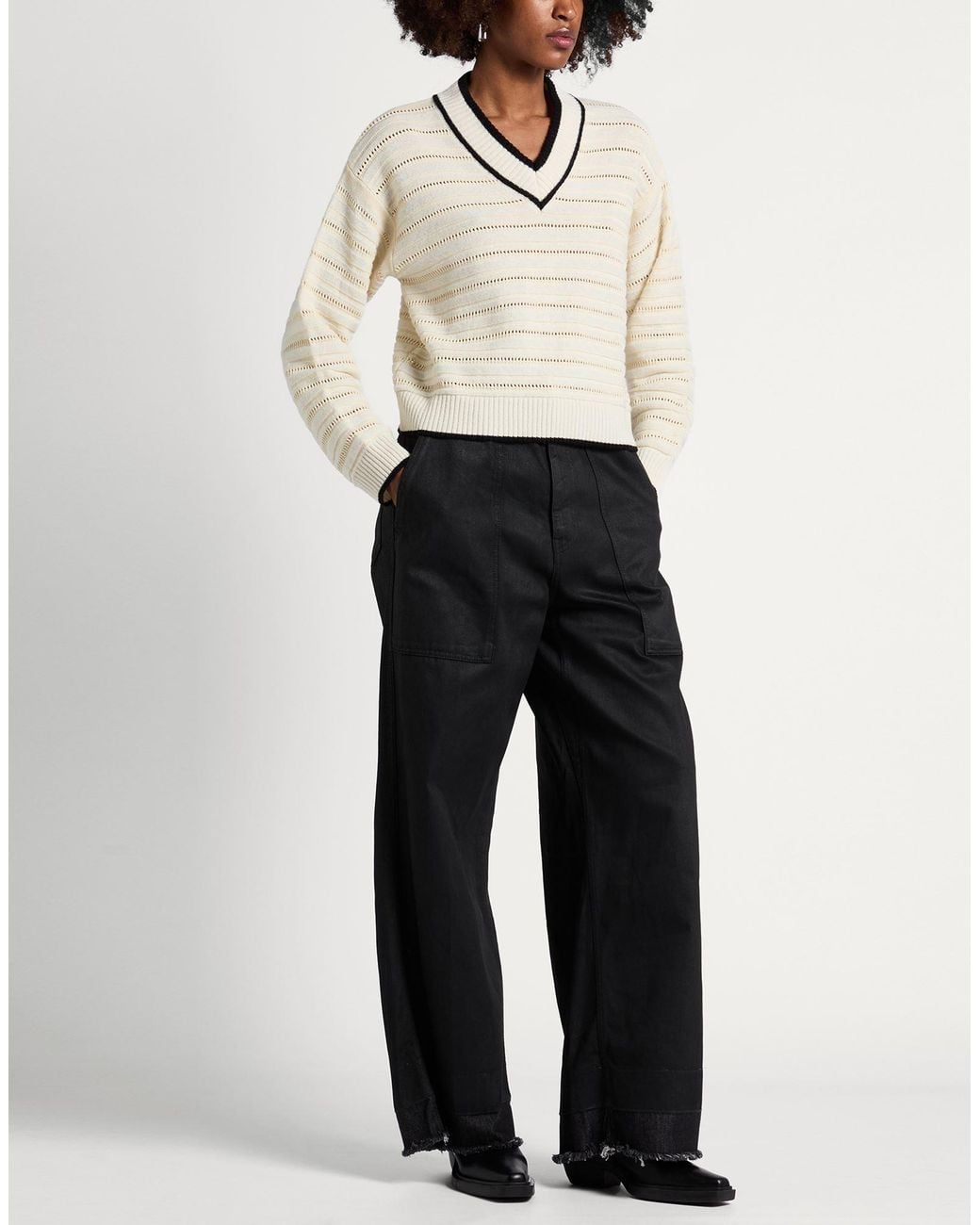 Marella Natural Cream Sweater Virgin Wool, Cotton