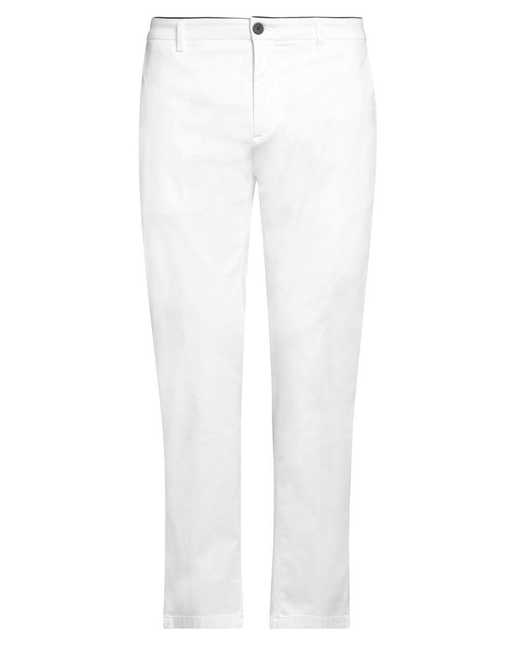 Department 5 White Pants Cotton, Lycra, Elastane for men
