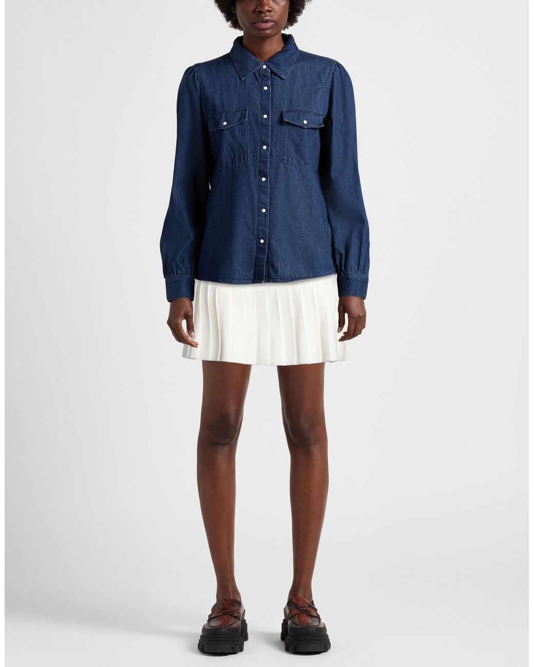 Sandro White Mini Skirt Viscose, Polyamide, Elastane