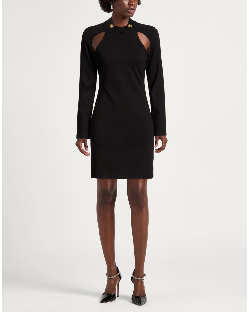 Gaelle Paris Black Mini Dress Viscose, Polyamide, Elastane, Polyester