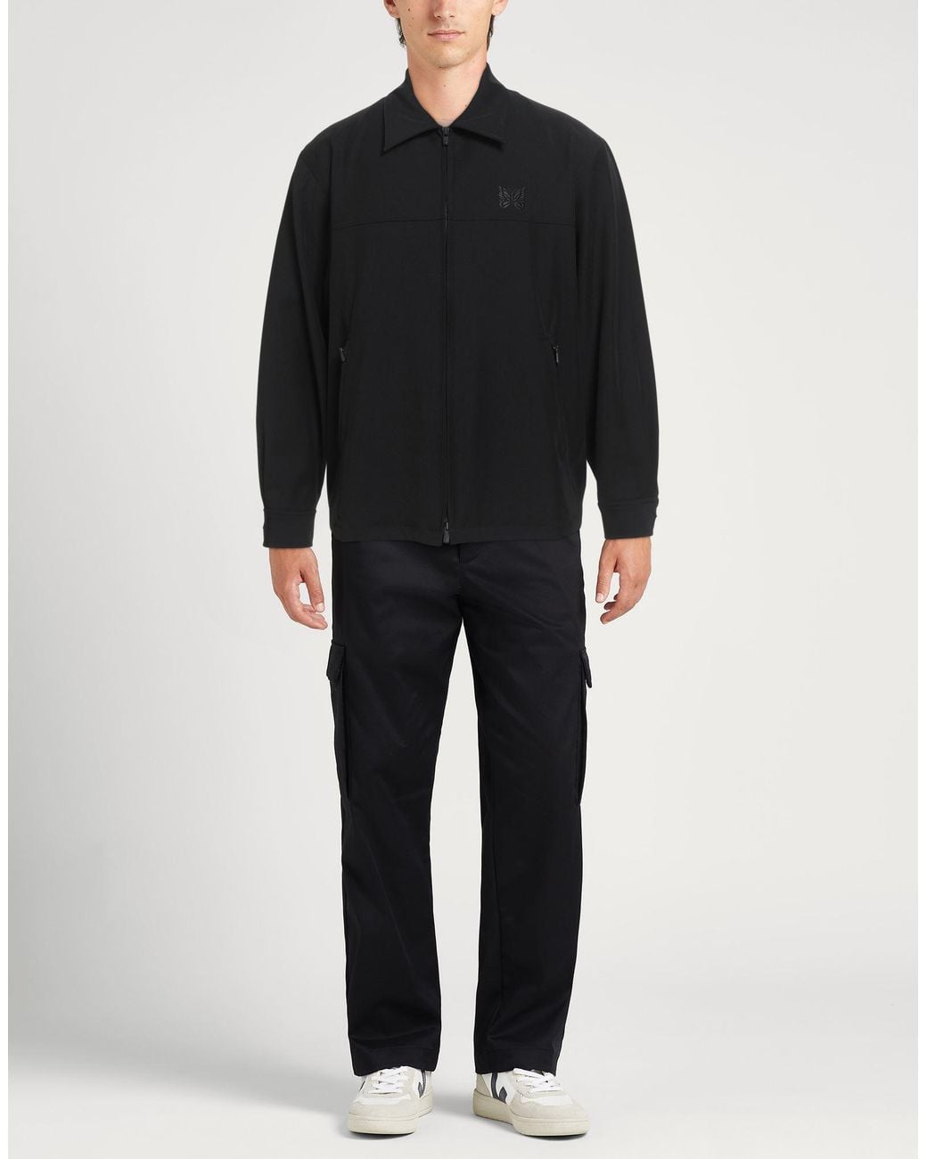 Needles Black Jacket Polyester, Rayon, Polyurethane for men