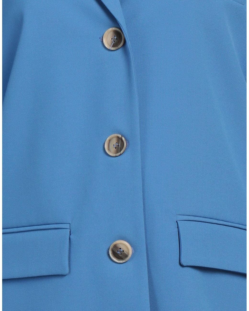 Semicouture Blue Blazer Polyester, Viscose, Elastane