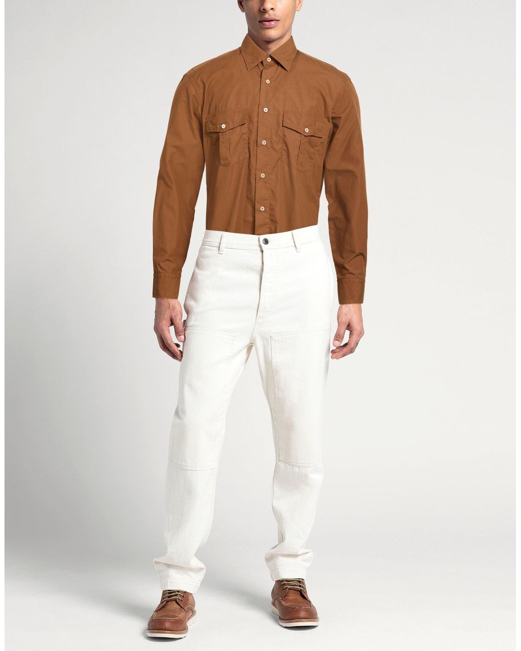 Alessandro Gherardi Brown Shirt Cotton for men