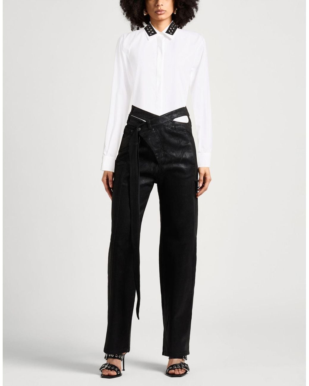 Iceberg White Shirt Polyester, Cotton