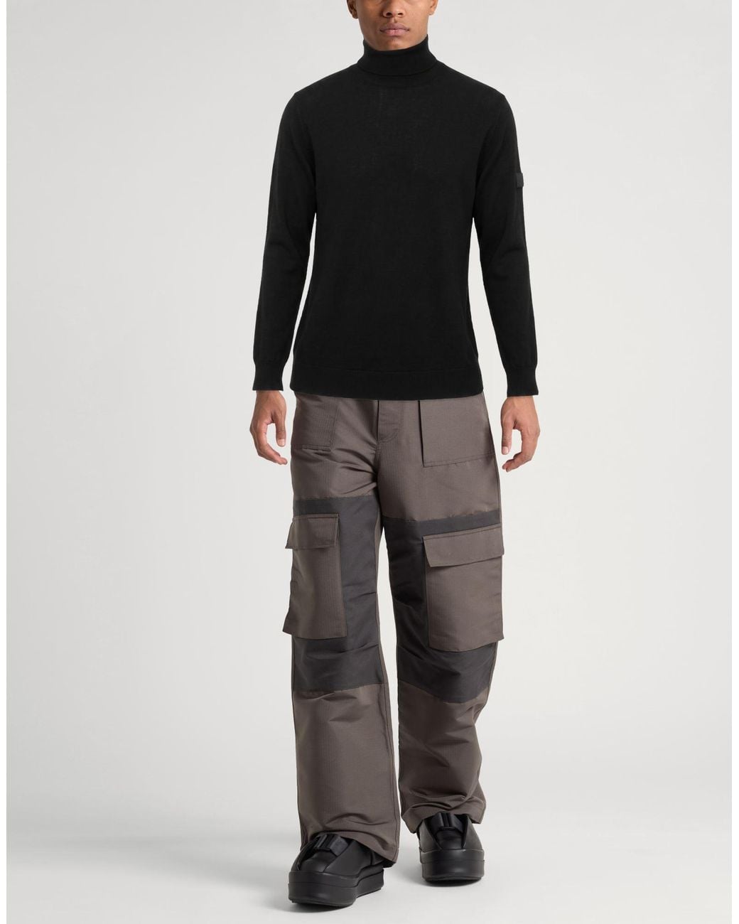 MM6 by Maison Margiela Black Turtleneck Acrylic, Virgin Wool for men