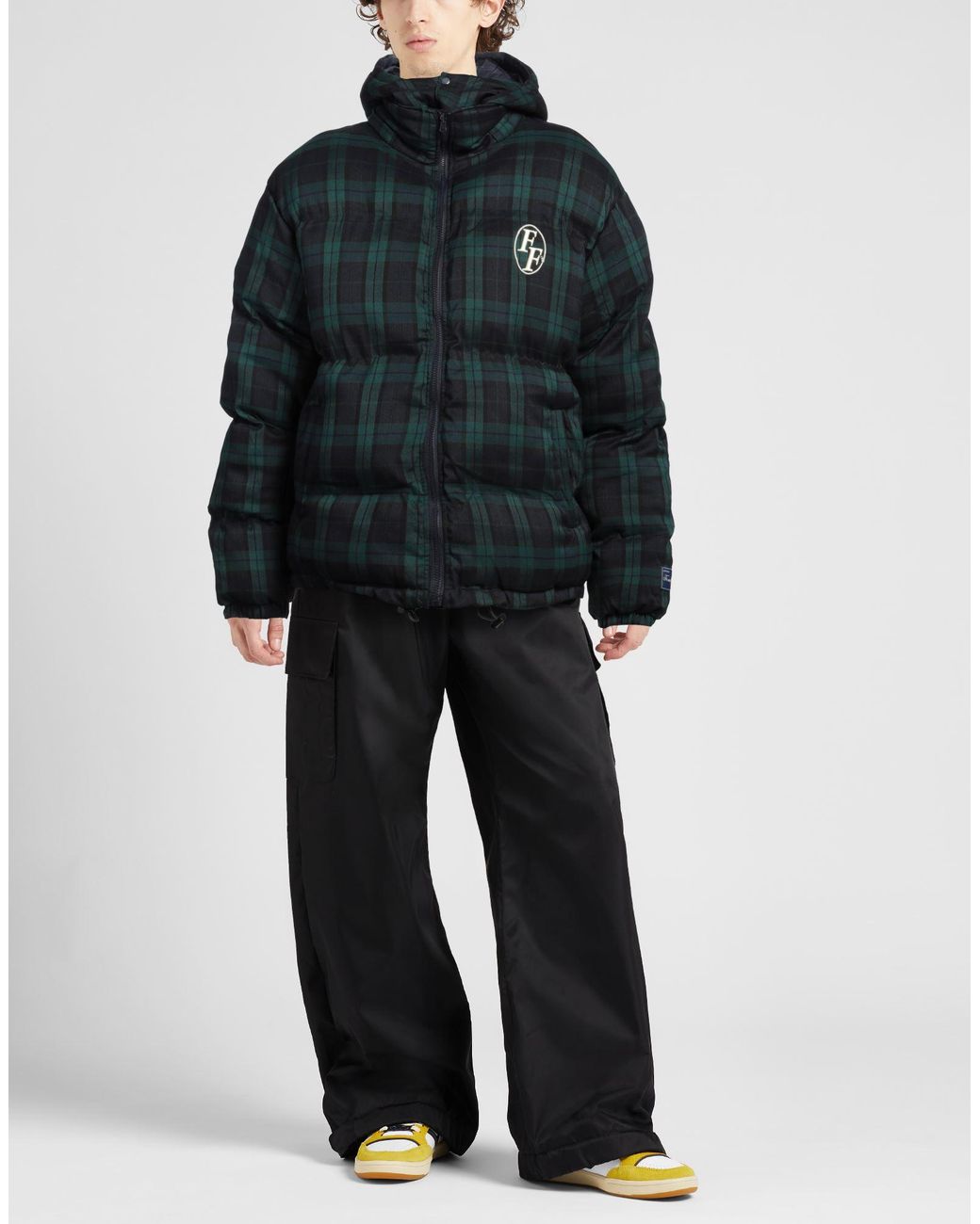 FAMILY FIRST Black Puffer Nylon, Viscose, Elastane for men