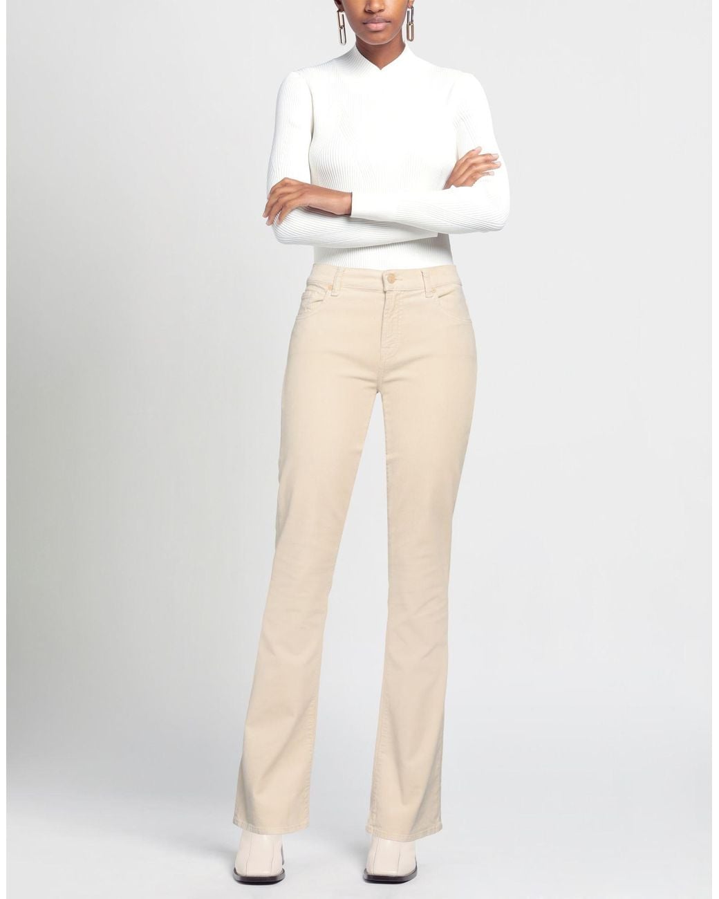 7 For All Mankind Natural Pants Cotton, Modal, Polyester, Elastane