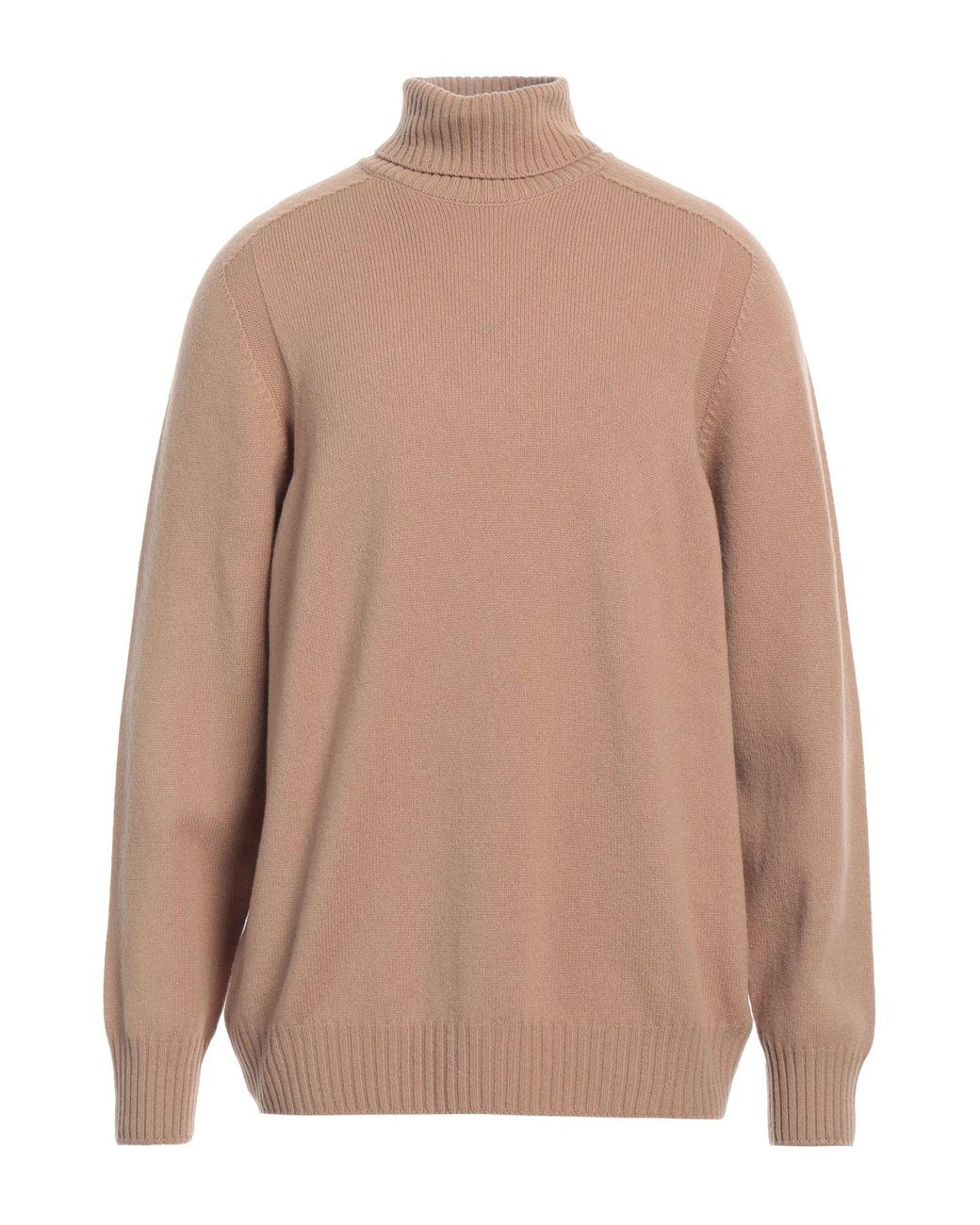 Gran Sasso Brown Camel Turtleneck Virgin Wool for men
