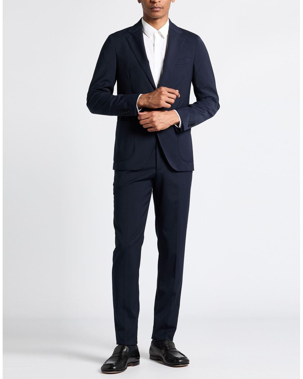 Lardini Blue Suit Polyester, Viscose for men